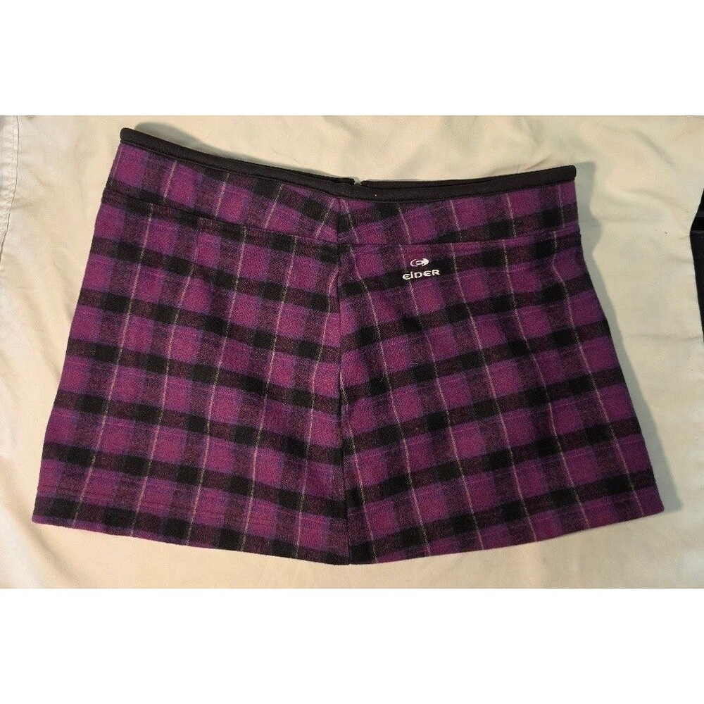 EIDER Women's 42 Skirt Wrap Plaid Purple Black Fleece Lined Outdoor